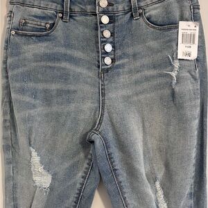 Indigo Rein Women's/Juniors Blue Distressed Jeans